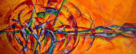 Galaxia, 30x100 cm, akryl