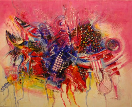 Na vlnách, 40x50 cm. akryl