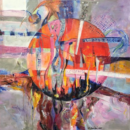 Erupcia, 60x60 cm, akryl