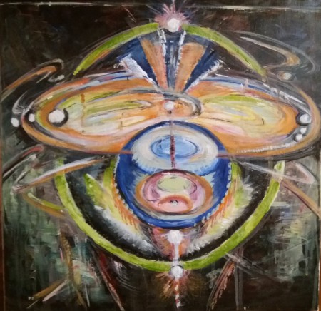 Vysielanie do vesmíru, 40x40 cm, akryl