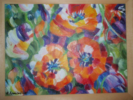 Macešky, 40x30 cm, akryl